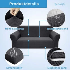 Housse De Canapé 3 Places élastique Antidérapante Grille De Gaufres Polaire De Couleur Gris 190-230cm FUIENKO -VIDAXL || Songmics Soldes 71487402 3