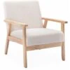 Fauteuil Scandinave En Bois Et Tissu Bouclette. Isak. L 64 X P 69.5 X H 73cm -VIDAXL || Songmics Soldes 71625788 1