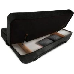 NIYO - Canapé 3 Places Convertible En Tissu Noir 9 NIYO - Canapé 3 Places Convertible En Tissu Noir -VIDAXL || Songmics Soldes 71784049 3