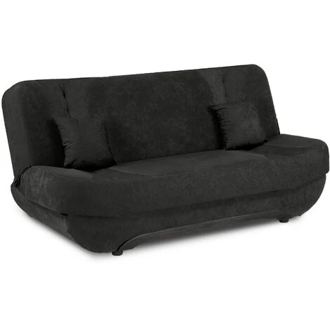 NIYO - Canapé 3 Places Convertible En Tissu Noir 7 NIYO - Canapé 3 Places Convertible En Tissu Noir – Image 5