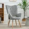 MEUBLES COSY Fauteuil Scandinave Capitonné Dossier Confortable Avec Accoudoirs En Tissu Gris -VIDAXL || Songmics Soldes 72017884 1