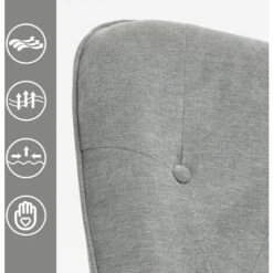 MEUBLES COSY Fauteuil Scandinave Capitonné Dossier Confortable Avec Accoudoirs En Tissu Gris -VIDAXL || Songmics Soldes 72017884 2