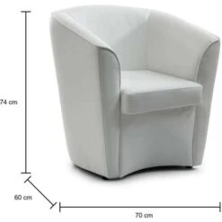 Talamo Italia Chaise Longue Annaluna, Chaise Longue, 100% Made In Italy, Fauteuil Relax En éco-cuir, Cm 70x60h74, Blanc -VIDAXL || Songmics Soldes 72529448 3