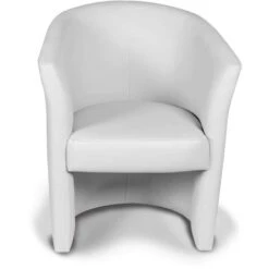 Dmora Fauteuil Avec Revêtement En éco-cuir, Couleur Blanche, 65 X 78 X 60 Cm -VIDAXL || Songmics Soldes 72530266 3