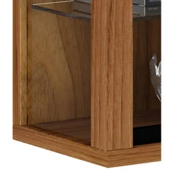 Vitrosa Mini Vitrine Murale Avec 2 Portes Vitrées, 8 Tablettes En Verre, Imitation Noyer. -VIDAXL || Songmics Soldes 72561955 4
