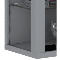 Vitrosa Mini Vitrine Murale Avec 2 Portes Vitrées, 8 Tablettes En Verre, Argenté. -VIDAXL || Songmics Soldes 72562234 2