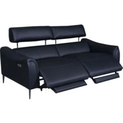 Canapé 2 Places Avec 2 Relax En 100% Tout Cuir épais De Luxe Italien Avec 2 Relax électriques Et 2 Têtières électriques, MILAN, Noir -VIDAXL || Songmics Soldes 72607100 3