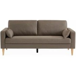 Canapé Bjorn - 3 Places Droit Pieds Bois. Canapé Scandinave Polyester Marron 9 Canapé Bjorn - 3 Places Droit Pieds Bois. Canapé Scandinave Polyester Marron -VIDAXL || Songmics Soldes 72846093 3