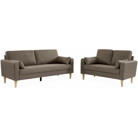 Canapé Bjorn - 3 Places Droit Pieds Bois. Canapé Scandinave Polyester Marron 7 Canapé Bjorn - 3 Places Droit Pieds Bois. Canapé Scandinave Polyester Marron – Image 5