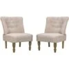 Chaises En Style Français Lot De 2 Crème Tissu VidaXL 1 Chaises En Style Français Lot De 2 Crème Tissu VidaXL -VIDAXL || Songmics Soldes 733001 1