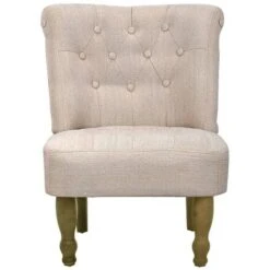 Chaises En Style Français Lot De 2 Crème Tissu VidaXL -VIDAXL || Songmics Soldes 733001 4