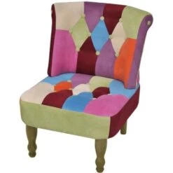 Chaise En Style Français Avec Design De Patchwork Tissu VidaXL