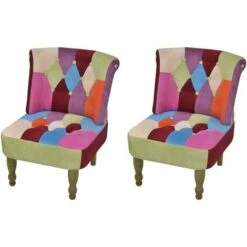 Chaises En Style Français Lot De 2 Avec Design Patchwork Tissu VidaXL