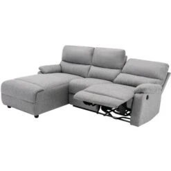 Canapé D'angle Relax électrique En Tissu LUNANO - Gris Clair - Angle Gauche -VIDAXL || Songmics Soldes 73779661 4
