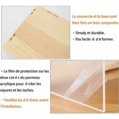 Vitrine En Acrylique Pour Collection, 2 ��tag��res Bote De Pr��sentation Transparente Avec Porte Pour Figurines, Bote De Pr��sentation D��corative De Comptoir (Couleur Originale Du Bois) -VIDAXL || Songmics Soldes 74135746 5