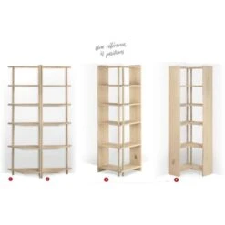 Etagère D'angle En Pin Brut Gala 6 Tablettes -VIDAXL || Songmics Soldes 7452900 4