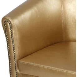MIADOMODO® Fauteuil Chesterfield - En Simili Cuir Et Bois, Avec Éléments Décoratifs En Cuivre, 58 X 71 X 70 Cm, Doré - Chaise, Cabriolet, Meuble De Salon -VIDAXL || Songmics Soldes 74549581 4