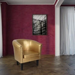 MIADOMODO® Fauteuil Chesterfield - En Simili Cuir Et Bois, Avec Éléments Décoratifs En Cuivre, 58 X 71 X 70 Cm, Doré - Chaise, Cabriolet, Meuble De Salon -VIDAXL || Songmics Soldes 74549581 5