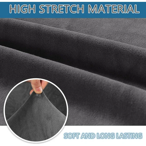 Housse De Canapé Extensible Protection De Canapé Universelle En Polyster Gris 3 Places 4 Housse De Canapé Extensible Protection De Canapé Universelle En Polyster Gris 3 Places – Image 2