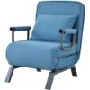 Fauteuil Convertible Canapé-lit Convertible 1 Place Avec Dossier Réglable, En Lin, Bleu -VIDAXL || Songmics Soldes 74804962 1