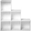 Meuble 6 Cases En Escalier - Casâme - Blanc -VIDAXL || Songmics Soldes 74893700 1