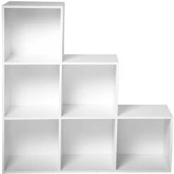 Meuble 6 Cases En Escalier - Casâme - Blanc