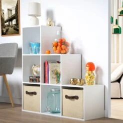 Meuble 6 Cases En Escalier - Casâme - Blanc -VIDAXL || Songmics Soldes 74893700 3