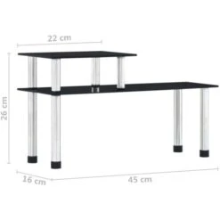Étagère De Cuisine | Meuble De Rangement Meuble Étagère Noir 45x16x26 Cm Verre Trempé 82231 -VIDAXL || Songmics Soldes 75173689 5