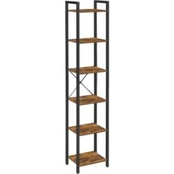 VASAGLE Bibliothèque 6 Niveaux, Étagère Livres, Meuble De Rangement Ouvert, Pour Bureau, Salon, Chambre, 40 X 30 X 187,5 Cm, Marron Rustique Et Noir Par SONGMICS LLS101B01