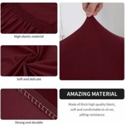 Housse De Fauteuil Cabriolet Extensible,Facile à Installer Et à Laver, Housse De Chaise Avec Accoudoirs Couverture De Fauteuil Chesterfield Pour Comptoir Bar Salon Salle De Réunion,Vin Rouge -VIDAXL || Songmics Soldes 75243718 4