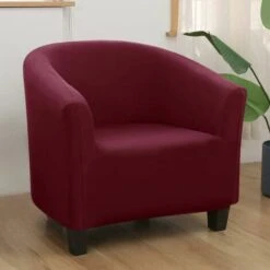 Housse De Fauteuil Cabriolet Extensible,Facile à Installer Et à Laver, Housse De Chaise Avec Accoudoirs Couverture De Fauteuil Chesterfield Pour Comptoir Bar Salon Salle De Réunion,Vin Rouge -VIDAXL || Songmics Soldes 75243718 5