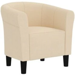 Fauteuil Crème Tissu VidaXL