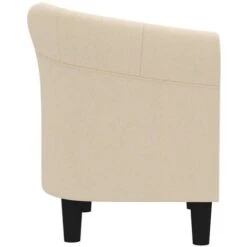 Fauteuil Crème Tissu VidaXL -VIDAXL || Songmics Soldes 75652364 4