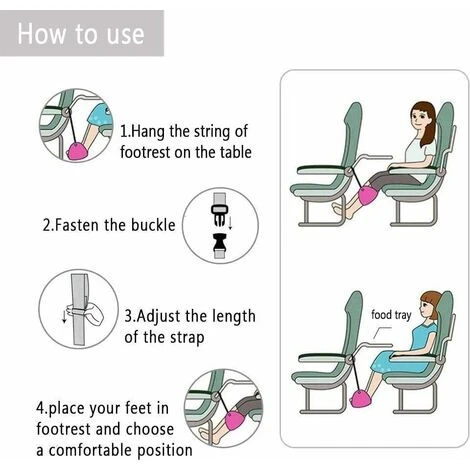 Repose-pieds, Repose-pieds D'avion En Mousse à Mémoire De Qualité Supérieure, Hamac De Tête Repose-pieds De Voyage Portable Repose-pieds De Cabine De Vol Repose-pieds Réglable En Hauteur 7 Repose-pieds, Repose-pieds D'avion En Mousse à Mémoire De Qualité Supérieure, Hamac De Tête Repose-pieds De Voyage Portable Repose-pieds De Cabine De Vol Repose-pieds Réglable En Hauteur – Image 5