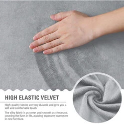 Housse De Canapé 3 Places Velours Gris Clair 190-230cm FUIENKO -VIDAXL || Songmics Soldes 76153064 3