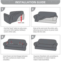 Housse De Canapé 3 Places Velours Gris Clair 190-230cm FUIENKO -VIDAXL || Songmics Soldes 76153064 4