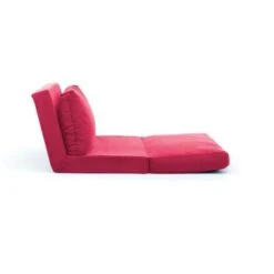 Pouf Convertible 1 Place Joude Velours Fuchsia -VIDAXL || Songmics Soldes 76662357 3