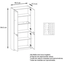 Vladon Armoire De Bureau Haute Rangement Logan Noir - Haute Brillance & Tons Naturels - Façades En Scratchy Metal -VIDAXL || Songmics Soldes 77245340 5