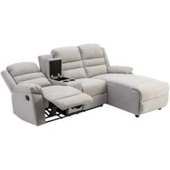 Canapé D'angle Droit Relax En Tissu Beige MACEDONIA -VIDAXL || Songmics Soldes 77590454 4