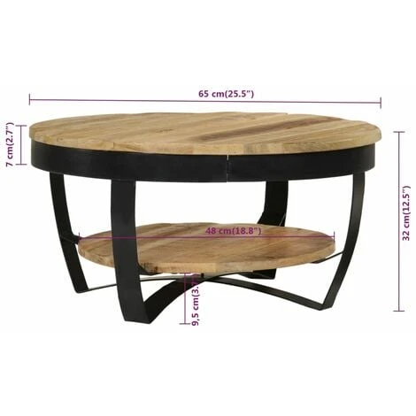 Table Basse Bois Massif De Manguier 65 X 32 Cm VidaXL 4 Table Basse Bois Massif De Manguier 65 X 32 Cm VidaXL – Image 3