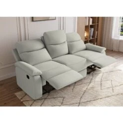 Canapé Relax Gris Clair 3 Places JACOB -VIDAXL || Songmics Soldes 78331894 2