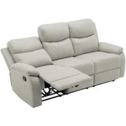 Canapé Relax Gris Clair 3 Places JACOB -VIDAXL || Songmics Soldes 78331894 4