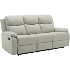 Canapé Relax Gris Clair 3 Places JACOB -VIDAXL || Songmics Soldes 78331894 5