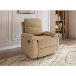 Fauteuil Relax En Tissu Marron JACOB
