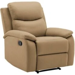 Fauteuil Relax En Tissu Marron JACOB -VIDAXL || Songmics Soldes 78331910 5