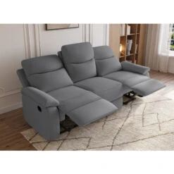 Canapé Relax Gris Foncé 3 Places JACOB -VIDAXL || Songmics Soldes 78331930 2