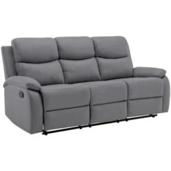 Canapé Relax Gris Foncé 3 Places JACOB -VIDAXL || Songmics Soldes 78331930 4