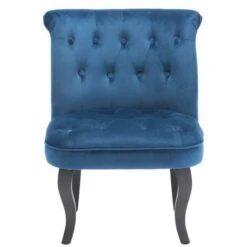 Fauteuil Crapaud MELOSIA - Velours Bleu Nuit -VIDAXL || Songmics Soldes 79359612 3