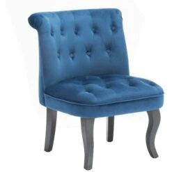 Fauteuil Crapaud MELOSIA - Velours Bleu Nuit -VIDAXL || Songmics Soldes 79359612 5