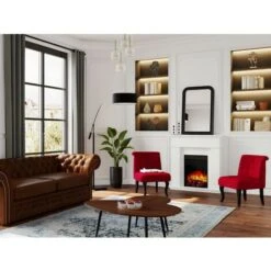 Fauteuil Crapaud MELOSIA - Velours Rouge